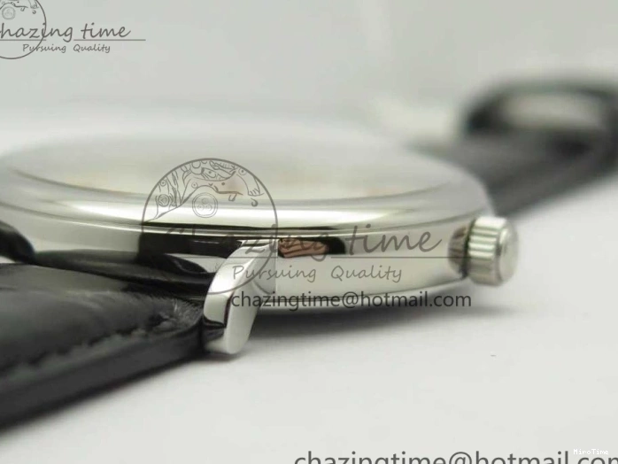 MIROTIME 0808 Portofino Automatic SS FKF 1:1 Best Edition White Dial RG Markers on Black Leather Strap A Stretchable 7141